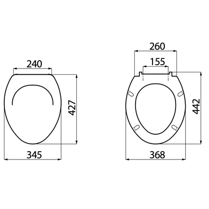 Creavit wc-zitting – Duroplast – softclose – inox scharnieren – wit