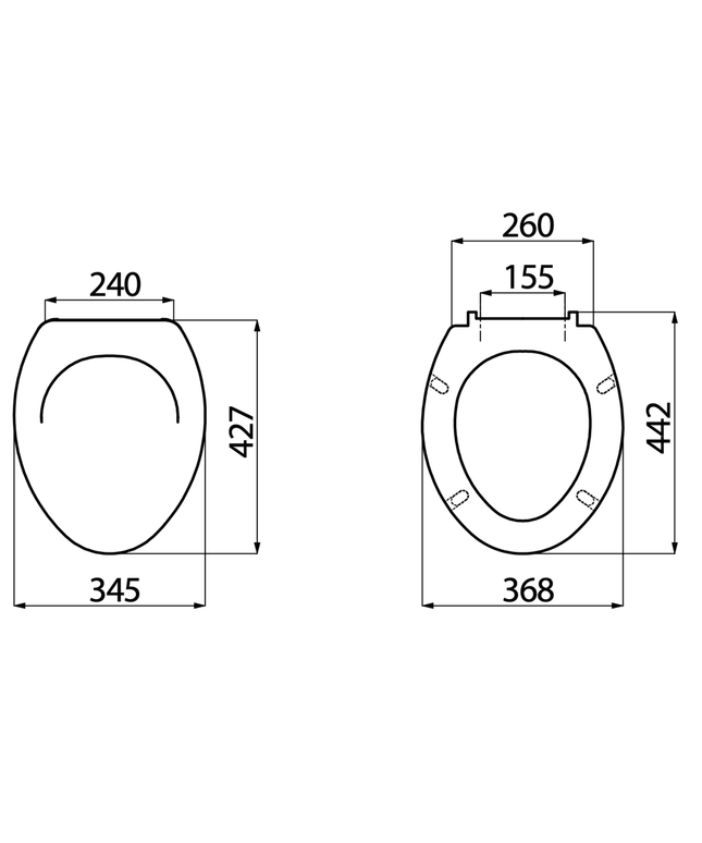 Creavit wc-zitting – Duroplast – softclose – inox scharnieren – wit