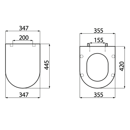 Creavit Lara wc-zitting – Duroplast – softclose – inox scharnieren – wit