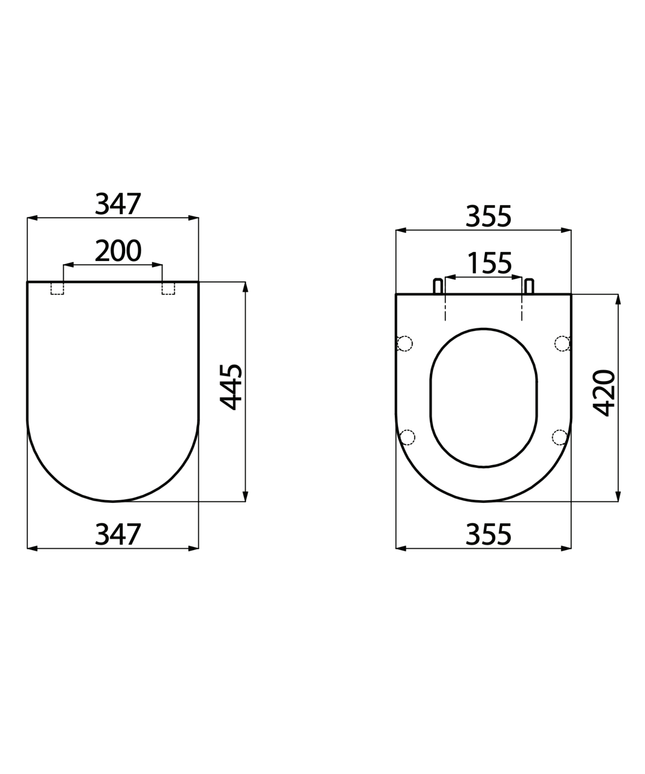 Creavit Lara wc-zitting – Duroplast – softclose – inox scharnieren – wit