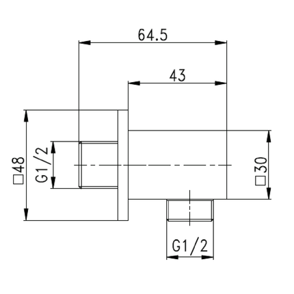 Aloni muuraansluitbocht – vierkant – chroom