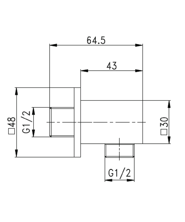 Aloni muuraansluitbocht – vierkant – chroom