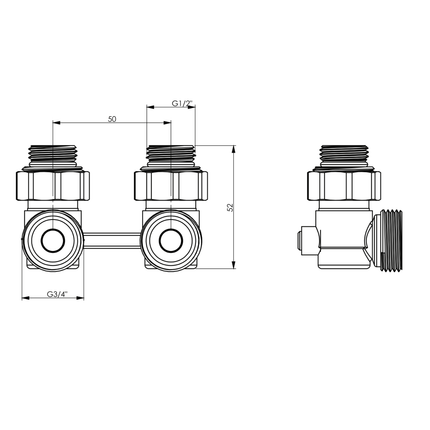 Belrad Bathroom Radiator 1800x500mm - Chrome - Middle connection - 575W