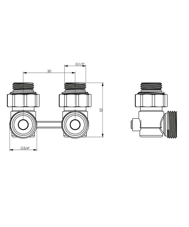 Radiador de baño de Belrad 1800x500mm - Chrome - Conexión central - 575W