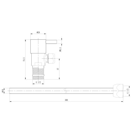 DutchLine - Luxe Fonteinkraan aansluitset (stopkraan) 1/2×3/8 – Mat wit