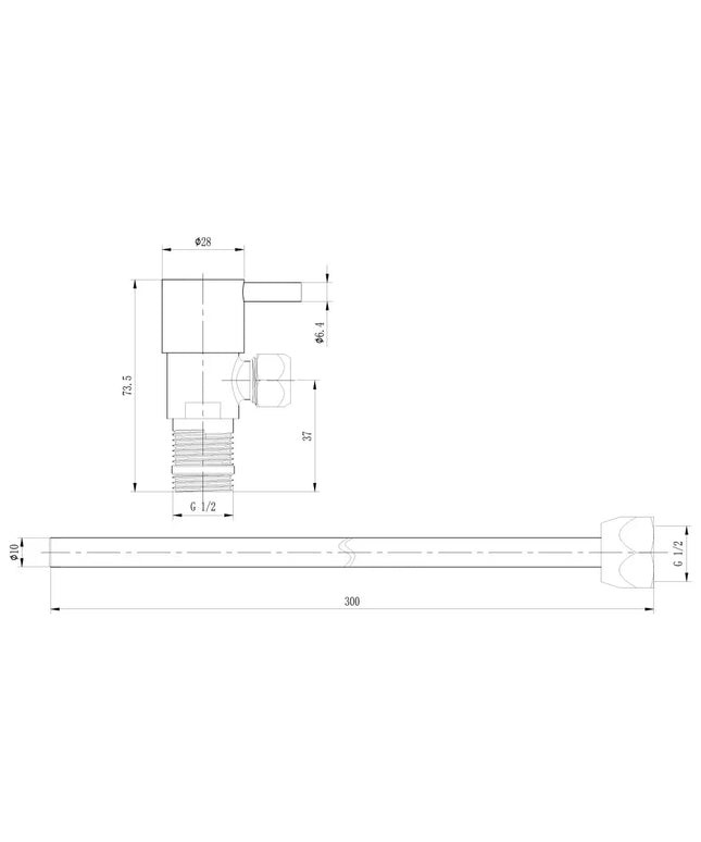 DutchLine - Luxe Fonteinkraan aansluitset (stopkraan) 1/2×3/8 – Geborsteld messing Goud