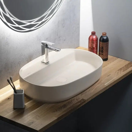 Isvea Infinity Waschbecken Oval - 60x40 cm - Elfenbein