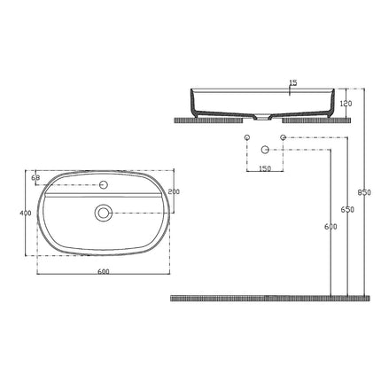 Isvea Infinity Waschbecken Oval - 60x40 cm - Elfenbein