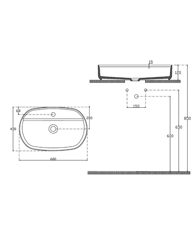 Isvea Infinity Washbasin Oval - 60x40 cm - Ivory
