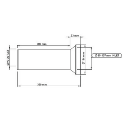 ALONI WC aansluitbuis – Recht – Ø90 – 35 cm