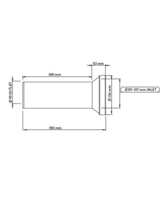 ALONI WC aansluitbuis – Recht – Ø90 – 35 cm