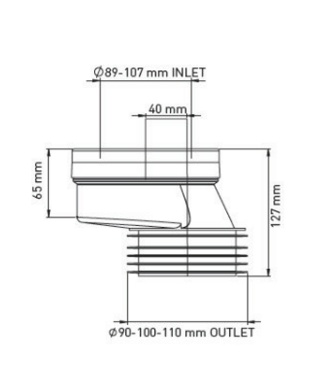 ALONI WC afvoermanchet – Excentrisch – 4 cm