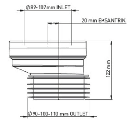 ALONI WC afvoermanchet – Excentrisch – 2 cm