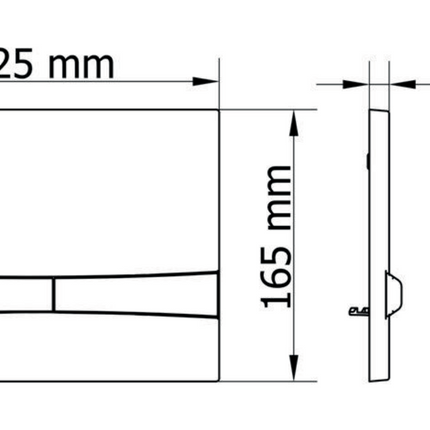 Maattekening Aloni bedieningspaneel – chroom