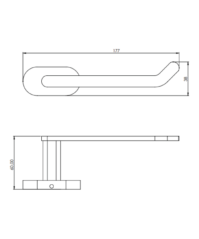 Maattekening Creavit wc-papier rolhouder – zwart