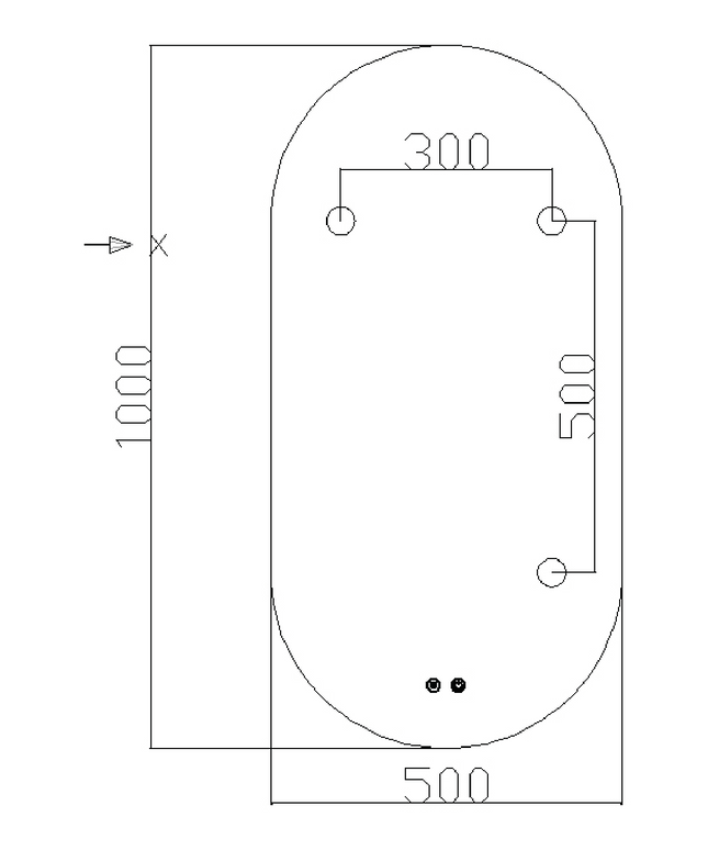 Plan coté miroir LED ovale ALONI gunmetal gris avec chauffage & anti-buée (100x50 cm)
