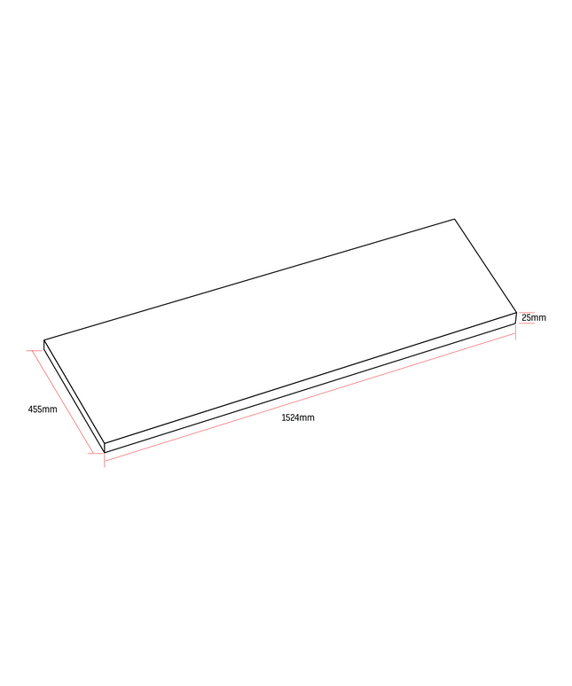 Maattekening ALONI Sally XL Wastafelblad - 152,4x45,5cm - Zand