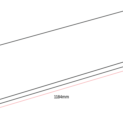 Maattekening ALONI Wastafelblad Sally XL - 118,4x2,5x45,5 cm - Zand