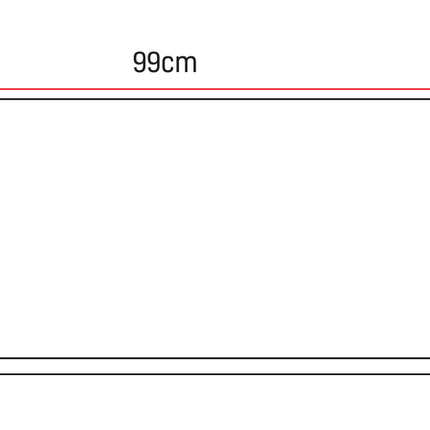 Maattekening ALONI Solid Surface Wastafelblad – 100 cm – Wit
