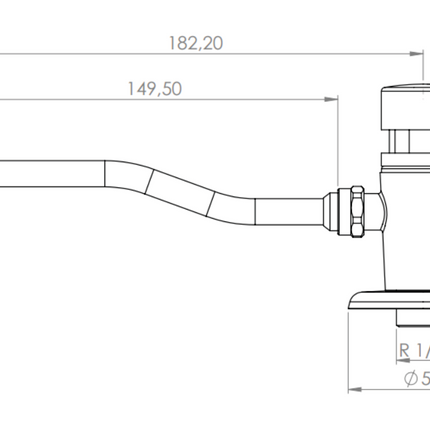 Maattekening Creavit urinoirspoeling – chroom