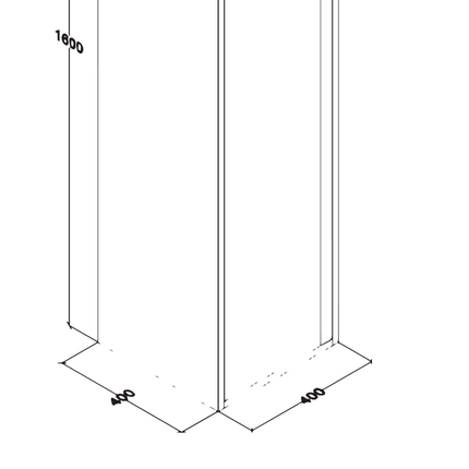 Maattekening ALONI Sally XL Kolomkast - 40x160x40cm - Zand