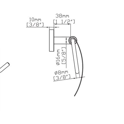 Maattekening Aloni Stria toiletrolhouder met klep – geborsteld RVS
