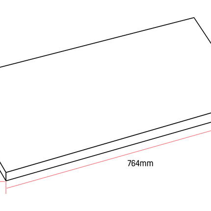 Maattekening ALONI Sally XL Wastafelblad - 764x25x455mm - Zand