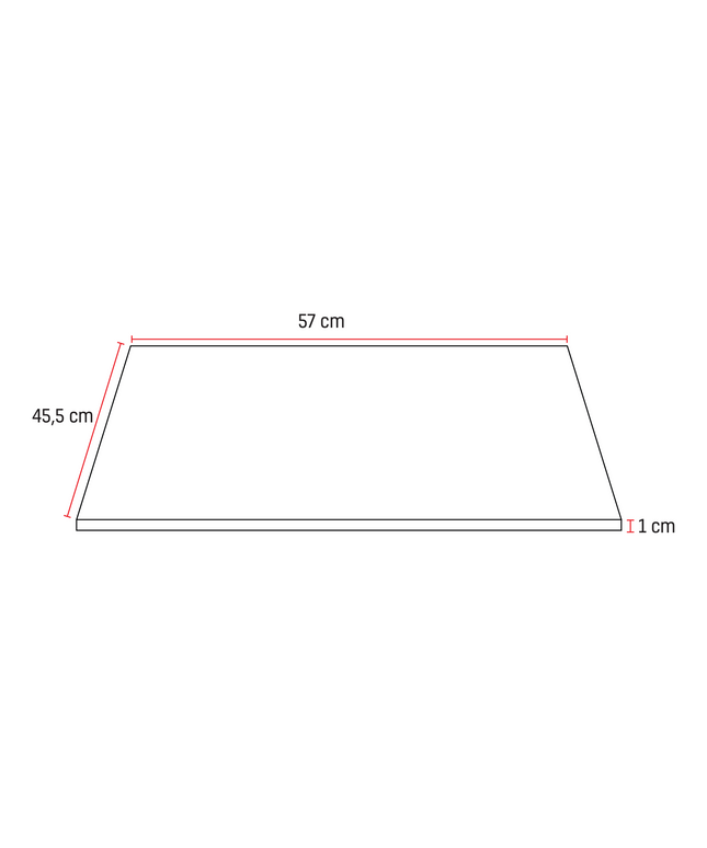 Maattekening ALONI Solid Surface Wastafelblad – 60 cm – Wit