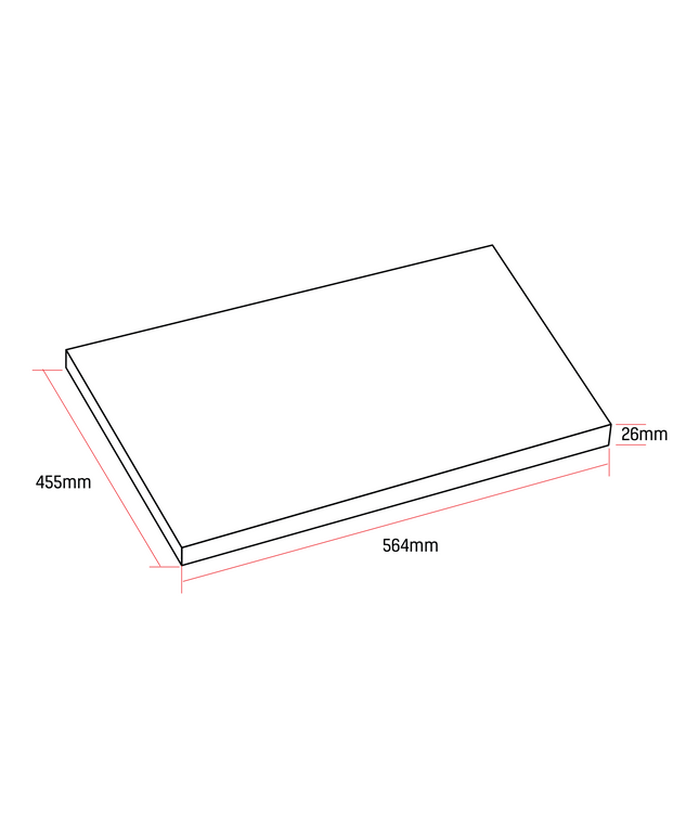 Maattekening ALONI Wastafelblad MDF – 56 cm – Mat Wit
