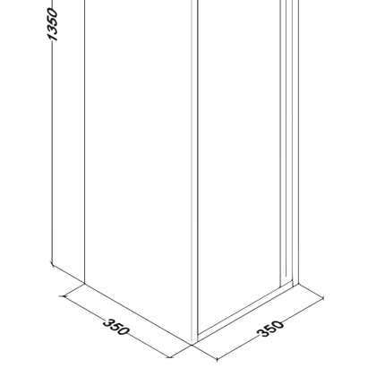 Maattekening ALONI Sally XL Kolomkast - 1 deur greeploos softclose - 35x135x35cm - Zand