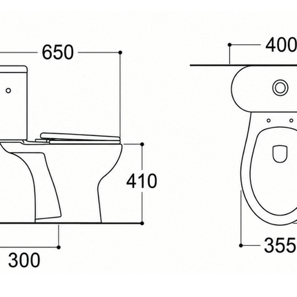 Cotes ALONI WC à poser duobloc avec fonction bidet - Sans bride sortie sol - 400x790x650mm - Blanc brillant