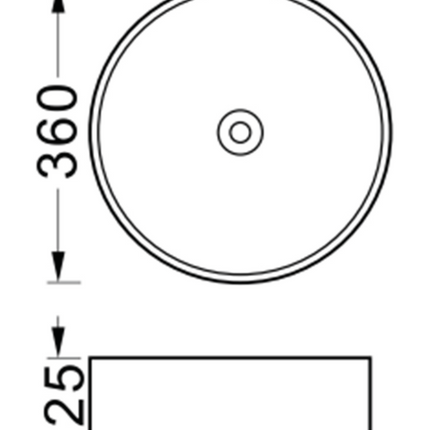 Maattekening ALONI Turo Waskom met Reliëf – 36x12 cm – Grijs/Mat Zwart