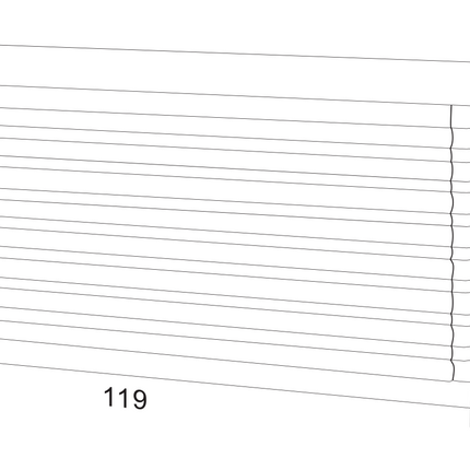 Maattekening KAMELLIA wastafelonderkast – 119x40x52 cm – Licht walnoten – Greeploos & softclose