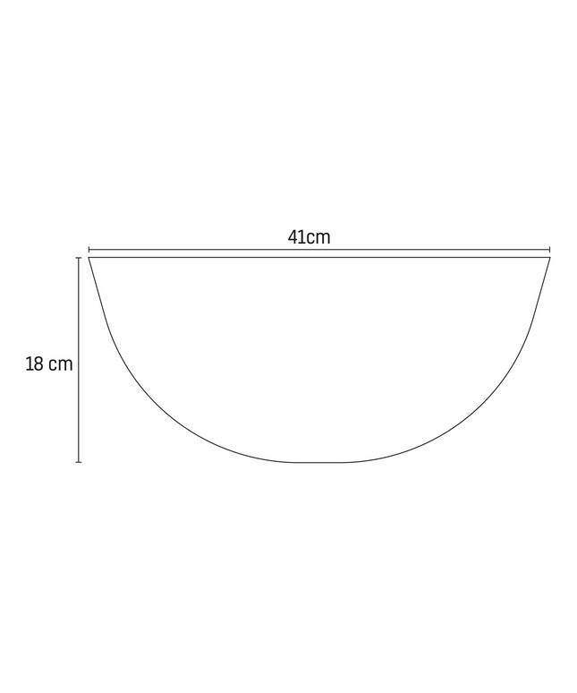 Maattekening ALONI Crocodile Keramische Opbouw Waskom met Push-Up – 41x18 cm – Marmerlook