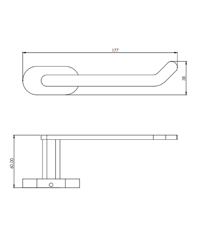 Maattekening Creavit wc-papier rolhouder – chroom