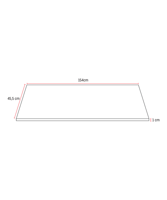 Maattekening ALONI Solid Surface Wastafelblad – 160 cm – Wit