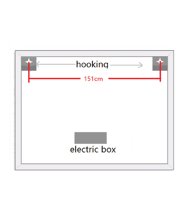Maattekening ALONI QUEEN LED-SPIEGEL MET VERWARMING & ANTI-CONDENS (160x60CM)