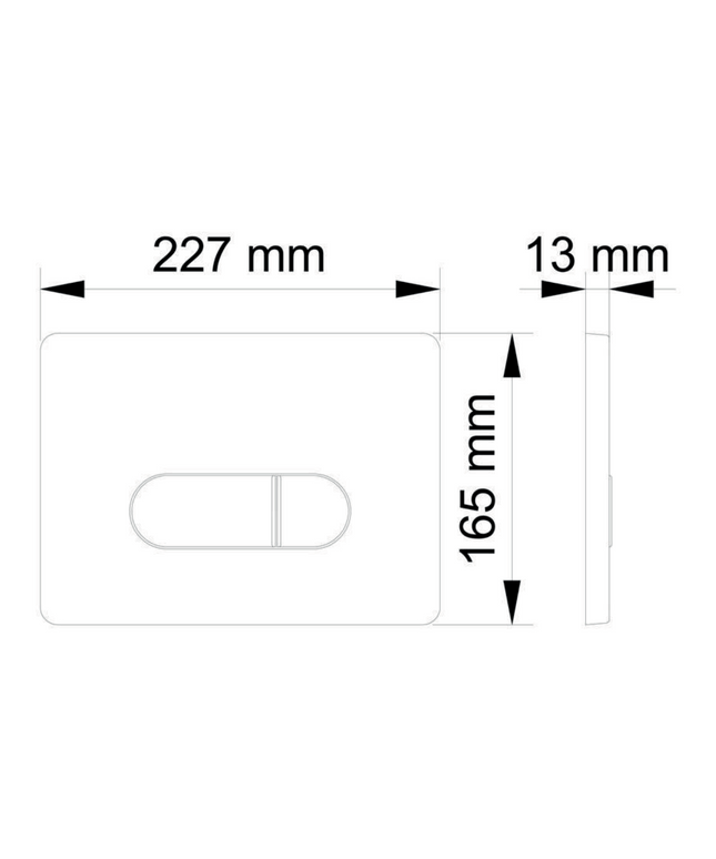 Plan de cotes plaque de commande Aloni – blanc