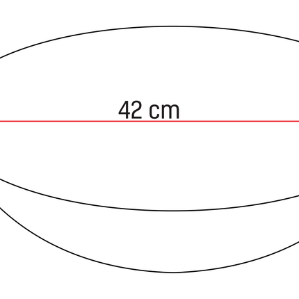 Maattekening ALONI Per Solid Surface Opbouw Waskom – 42x14 cm – Mat Wit