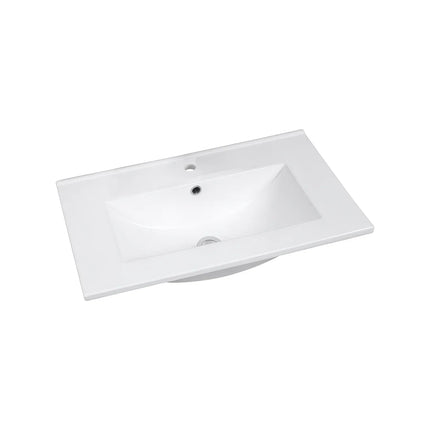 DutchLine - Ondiep Keramiek 60 - Met kraangat - Glans wit - 610x360x150