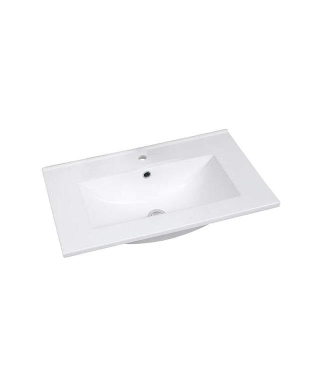 DutchLine - Ondiep Keramiek 60 - Met kraangat - Glans wit - 610x360x150
