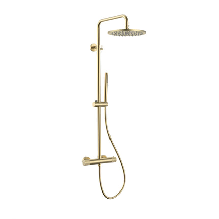 STRIA Thermostatische Regendoucheset - Opbouw 30 cm Hoofddouche - Geborsteld Goud