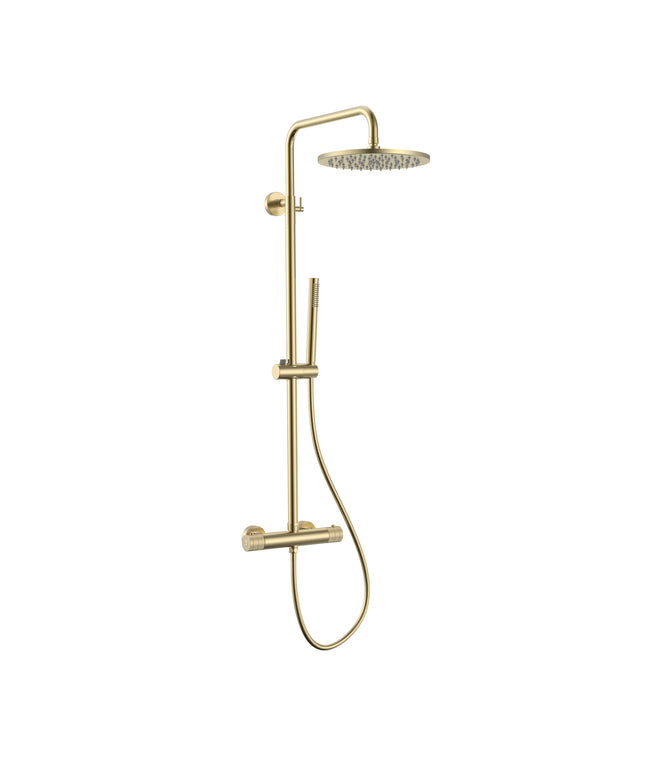 STRIA Thermostatische Regendoucheset - Opbouw 30 cm Hoofddouche - Geborsteld Goud