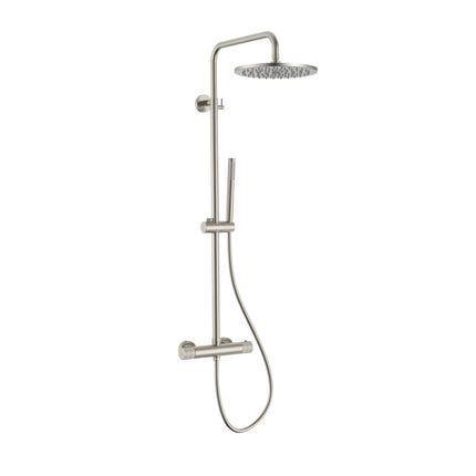 STRIA Regendoucheset Thermostatisch - Hoofddouche 30 cm - Opbouw - Geborsteld RVS